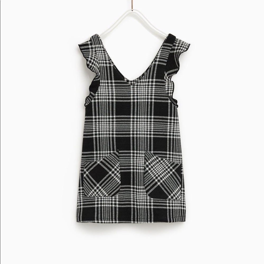 Zara Girls Plaid Pinafore Dress Size 10